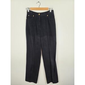 ST JOHN‎ SPORT By Marie Gray Black Polyester Spandex Straight Leg Pants Size 4